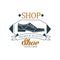 Shoe shop, premium quality, estd 1963 vintage badge for footwear brand, shoemaker or shoes repair vector Illustration