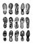 Shoe sole icon set isolated on white background