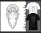 shoebill head mandala arts isolated on black and white t shirt