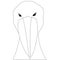 Shoebill stork for antistres page, for coloring book. Monochrome design element stock