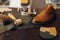 Shoemaker workplace, footwear repair service