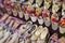 Shoes in arabian style, market of Dubai. Selective Focus