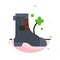 Shoes, Boot, Ireland Abstract Flat Color Icon Template