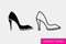 Shoes boutique logo sign. Lady footwear store banner