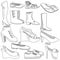 Shoes coloring book vector illustration