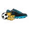 Shoes football with trophy vector left right