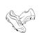 Shoes football vector illustration black white