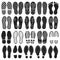 Shoes footprint vector set.