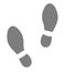 Shoes footprints grey icons