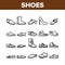 Shoes Footwear Shop Collection Icons Set Vector