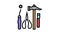 shoes repair tools color icon animation