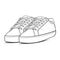 Shoes sneaker outline drawing vector, Sneakers drawn in a sketch style, black line sneaker trainers template outline, vector Illu