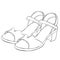 Shoes for summer women`s sandals. vector illustration