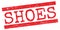 SHOES text on red lines stamp sign