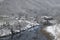 Shogawa river and historic Japanese village Shirakawa-go at winter.