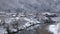 Shogawa river and historic Japanese village Shirakawa-go at winter.