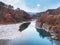 Shogawa river at Japanese Shirakawa-go village in autumn