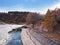 Shogawa river at Japanese Shirakawa-go village in autumn