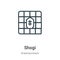 Shogi outline vector icon. Thin line black shogi icon, flat vector simple element illustration from editable entertainment concept