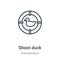 Shoot duck outline vector icon. Thin line black shoot duck icon, flat vector simple element illustration from editable