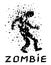 Shoot the zombies! Vector illustration. Scary character silhouette.