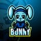 Shooter bunny mascot esport logo design