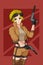 Shooter girl with brown outfit character design