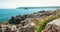 Shooting of the coast between the French towns of Juan-les-Pins and Antibes with the Cap d `Antibes peninsula in the background