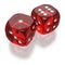 Shooting craps or dice on white background