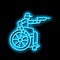 shooting handicapped athlete neon glow icon illustration