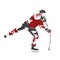 Shooting ice hockey player, vector illustration