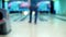 Shooting out of focus. Man throwing a bowling ball