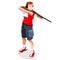 Shooting Player Summer Games Icon Set.3D Isometric Shooter Athlete.Sporting Championship International Shooting