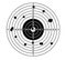 Shooting range target shot of bullet holes. vector illustration.