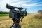 Shooting of a reportage on agrarian subjects with the help of modern video cameras