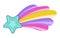 Shooting star leaving rainbow trace vector sign