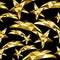 Shooting star seamless pattern gold low poly xmas