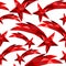Shooting star seamless pattern red low poly xmas
