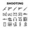 Shooting Weapon And Accessories Icons Set Vector