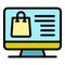 Shop advertise icon color outline vector