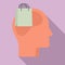 Shop bag neuromarketing icon, flat style