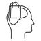 Shop bag neuromarketing icon, outline style