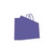 Shop bag in violet. Vector icon isolated on white background