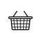 Shop Basket Supermarket Black Silhouette Icon. Grocery Store Buy Basket Market Glyph Pictogram. Hand Food Product Empty