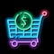 Shop Cart Dollar neon glow icon illustration