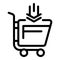 Shop cart icon outline vector. Warranty card