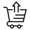 Shop cart upload icon, outline style