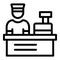 Shop cashier icon, outline style