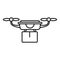 Shop drone delivery icon, outline style