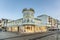 Shop house Westerland in the village of Westerland at the island of Sylt in evening light